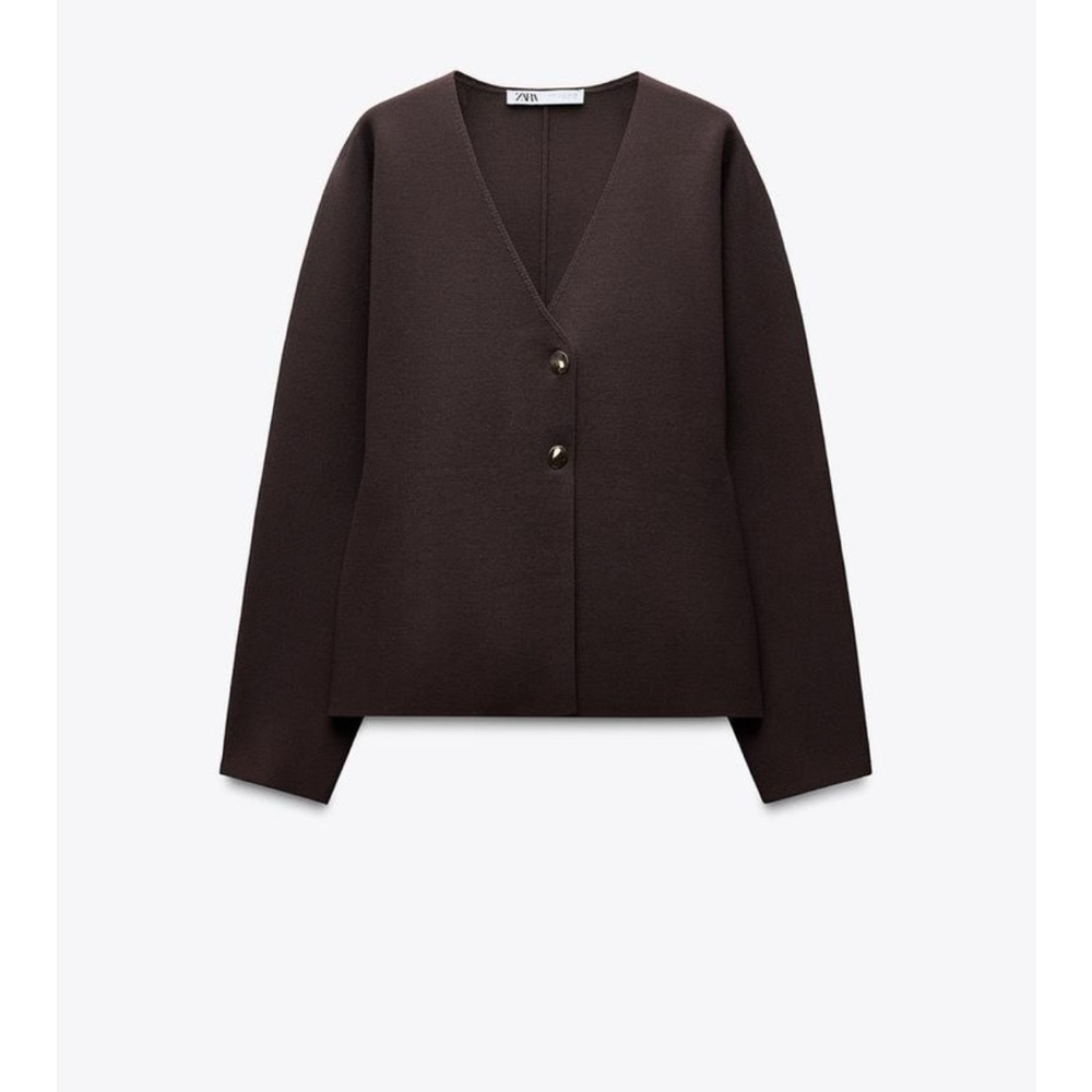 Zara Dark Brown V-Neck Cardigan